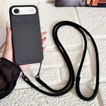 Custodia magnetica per telefono con texture in tessuto tecnico, pulsante AI e tracolla., For iPhone 17, For iPhone Air, For iPhone 16 Pro Max, For iPhone 16 Pro