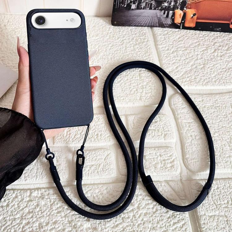 Custodia magnetica per telefono con texture in tessuto tecnico, pulsante AI e tracolla., For iPhone 17, For iPhone Air, For iPhone 16 Pro Max, For iPhone 16 Pro
