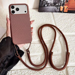 Custodia magnetica per telefono con texture in tessuto tecnico, pulsante AI e tracolla., For iPhone 17 Pro Max, For iPhone 17 Pro