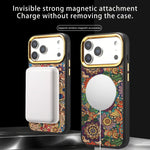 Custodia per telefono magnetica Senior A28+1 con motivo ricamato etnico., For iPhone 17 Pro Max, For iPhone 17 Pro, For iPhone 16 Pro Max, For iPhone 16 Pro