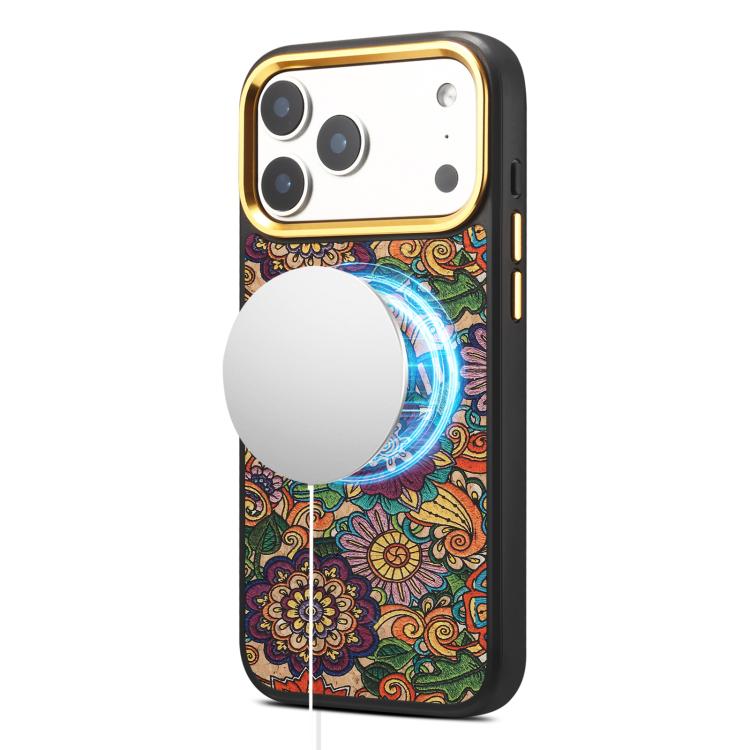 Custodia per telefono magnetica Senior A28+1 con motivo ricamato etnico., For iPhone 17 Pro Max, For iPhone 17 Pro, For iPhone 16 Pro Max, For iPhone 16 Pro