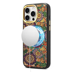 Custodia per telefono magnetica Senior A28+1 con motivo ricamato etnico., For iPhone 17 Pro Max, For iPhone 17 Pro, For iPhone 16 Pro Max, For iPhone 16 Pro