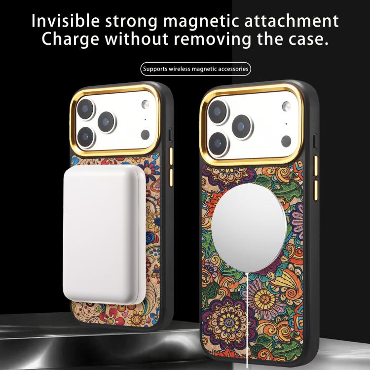 Custodia per telefono magnetica Senior A28+1 con motivo ricamato etnico., For iPhone 15 Pro Max, For iPhone 15 Pro