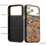 Custodia per telefono magnetica Senior A28+1 con motivo ricamato etnico., For iPhone 15 Pro Max, For iPhone 15 Pro