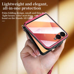 Custodia per telefono pieghevole SULADA con elegante texture romboidale e cordino., For Galaxy Z Flip8 5G
