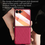 Custodia per telefono pieghevole SULADA con elegante texture romboidale e cordino., For Galaxy Z Flip8 5G