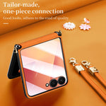 Custodia per telefono pieghevole SULADA con elegante texture romboidale e cordino., For Galaxy Z Flip8 5G
