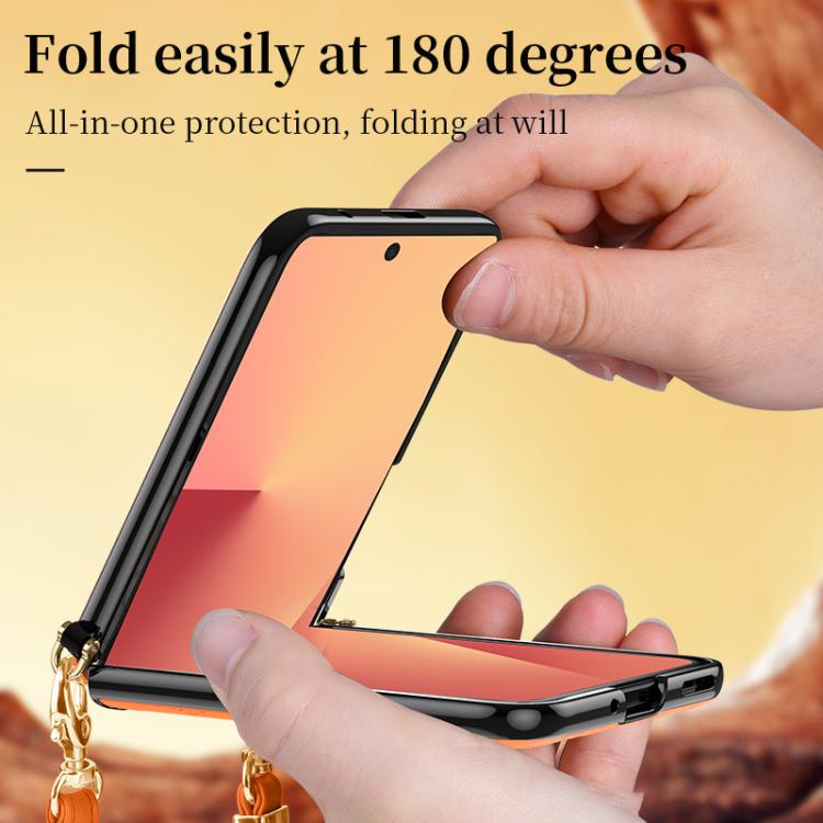 Custodia per telefono pieghevole SULADA con elegante texture romboidale e cordino., For Galaxy Z Flip8 5G