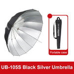 Diffusore riflettore per studio fotografico Godox, UB-85S Black Silver Umbrella, UB-85S Black Silver Umbrella with Softbox, UB-105S Black Silver Umbrella, UB-105S Black Silver Umbrella with Softbox, UB-130S Black Silver Umbrella                        ...