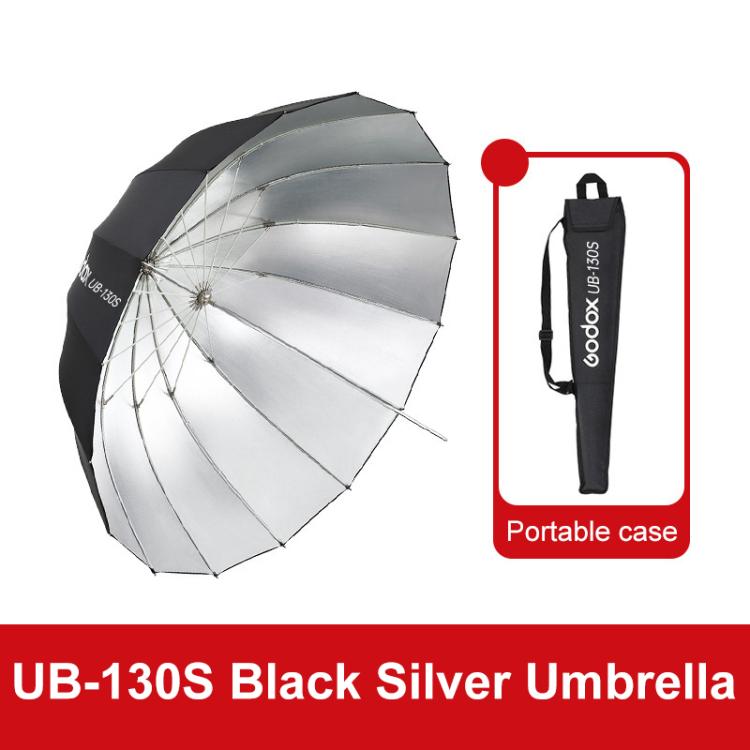 Diffusore riflettore per studio fotografico Godox, UB-85S Black Silver Umbrella, UB-85S Black Silver Umbrella with Softbox, UB-105S Black Silver Umbrella, UB-105S Black Silver Umbrella with Softbox, UB-130S Black Silver Umbrella                        ...