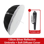 Diffusore riflettore per studio fotografico Godox, UB-85S Black Silver Umbrella, UB-85S Black Silver Umbrella with Softbox, UB-105S Black Silver Umbrella, UB-105S Black Silver Umbrella with Softbox, UB-130S Black Silver Umbrella                        ...