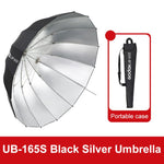 Diffusore riflettore per studio fotografico Godox, UB-85S Black Silver Umbrella, UB-85S Black Silver Umbrella with Softbox, UB-105S Black Silver Umbrella, UB-105S Black Silver Umbrella with Softbox, UB-130S Black Silver Umbrella                        ...