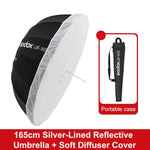 Diffusore riflettore per studio fotografico Godox, UB-85S Black Silver Umbrella, UB-85S Black Silver Umbrella with Softbox, UB-105S Black Silver Umbrella, UB-105S Black Silver Umbrella with Softbox, UB-130S Black Silver Umbrella                        ...