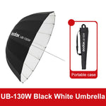 Diffusore riflettore per studio fotografico Godox, UB-85S Black Silver Umbrella, UB-85S Black Silver Umbrella with Softbox, UB-105S Black Silver Umbrella, UB-105S Black Silver Umbrella with Softbox, UB-130S Black Silver Umbrella                        ...