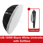 Diffusore riflettore per studio fotografico Godox, UB-85S Black Silver Umbrella, UB-85S Black Silver Umbrella with Softbox, UB-105S Black Silver Umbrella, UB-105S Black Silver Umbrella with Softbox, UB-130S Black Silver Umbrella                        ...