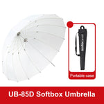 Diffusore riflettore per studio fotografico Godox, UB-85S Black Silver Umbrella, UB-85S Black Silver Umbrella with Softbox, UB-105S Black Silver Umbrella, UB-105S Black Silver Umbrella with Softbox, UB-130S Black Silver Umbrella                        ...