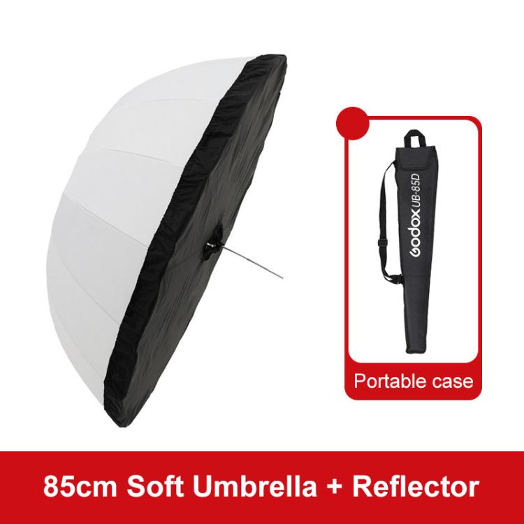 Diffusore riflettore per studio fotografico Godox, UB-85S Black Silver Umbrella, UB-85S Black Silver Umbrella with Softbox, UB-105S Black Silver Umbrella, UB-105S Black Silver Umbrella with Softbox, UB-130S Black Silver Umbrella                        ...