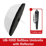 Diffusore riflettore per studio fotografico Godox, UB-85S Black Silver Umbrella, UB-85S Black Silver Umbrella with Softbox, UB-105S Black Silver Umbrella, UB-105S Black Silver Umbrella with Softbox, UB-130S Black Silver Umbrella                        ...