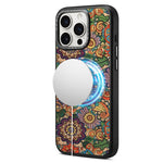 Custodia magnetica con motivo etnico per iPhone 15 Pro Max