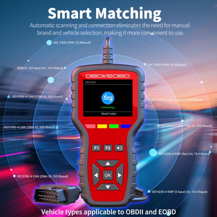 Strumento diagnostico OBDII per auto K2, rilevatore intelligente di guasti del motore HUD, K2