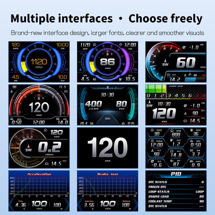 P27 Tachimetro multifunzione LCD HD OBD2 GPS, P27