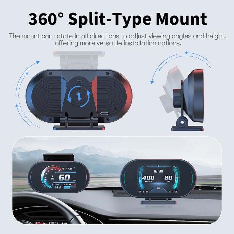 P27 Tachimetro multifunzione LCD HD OBD2 GPS, P27