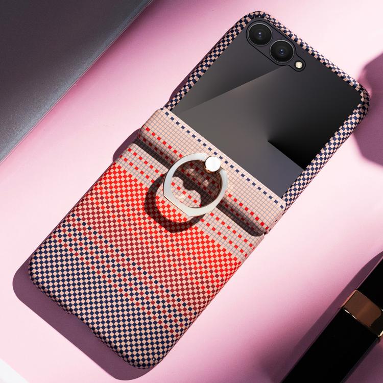Custodia per telefono antiurto integrata con pellicola protettiva a quadri arcobaleno., For Galaxy Z Flip8 5G