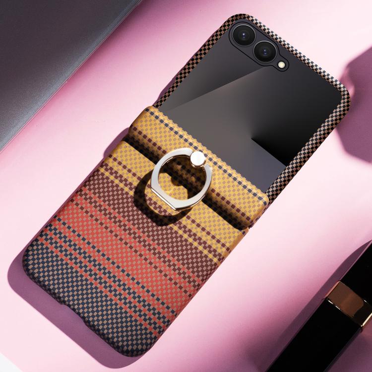 Custodia per telefono antiurto integrata con pellicola protettiva a quadri arcobaleno., For Galaxy Z Flip8 5G