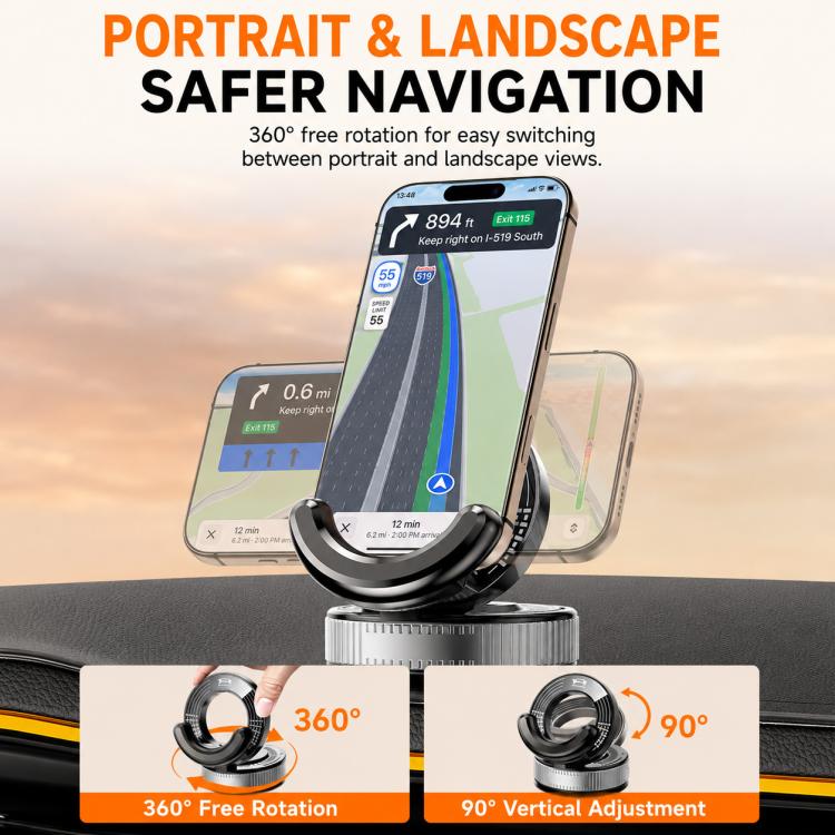 Supporto per telefono da auto con ventosa F9 per navigazione e utilizzo su scrivania, Basic Model, Parking Number Plate