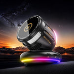 Supporto per auto D3 15W con raffreddamento magnetico e illuminazione RGB, ricarica wireless per telefono.