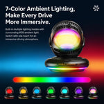 Supporto per auto D3 15W con raffreddamento magnetico e illuminazione RGB, ricarica wireless per telefono.