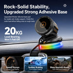 Supporto per auto D3 15W con raffreddamento magnetico e illuminazione RGB, ricarica wireless per telefono.
