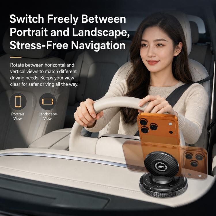 Supporto per telefono da console centrale per auto D7 con base girevole autoadesiva.