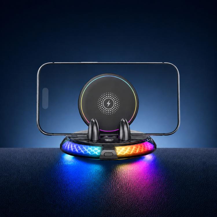 Supporto auto per telefono con ricarica wireless e base girevole