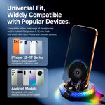 Supporto per telefono da auto D9 con base girevole autoadesiva e ricarica wireless.