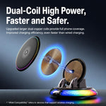 Supporto per telefono da auto D9 con base girevole autoadesiva e ricarica wireless.