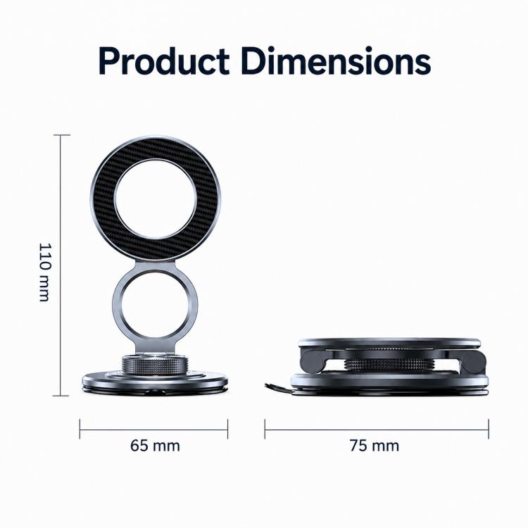 Supporto magnetico per telefono P7 con anello girevole a 360 gradi e texture in fibra di carbonio.