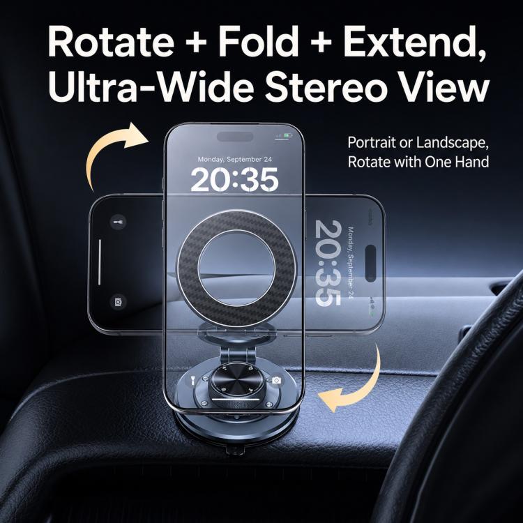 Supporto magnetico per telefono P7 con anello girevole a 360 gradi e texture in fibra di carbonio.