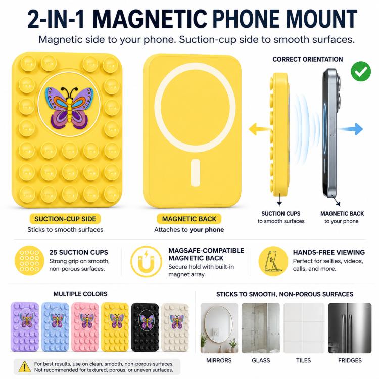 Supporto magnetico in silicone per telefono a forma di farfalla