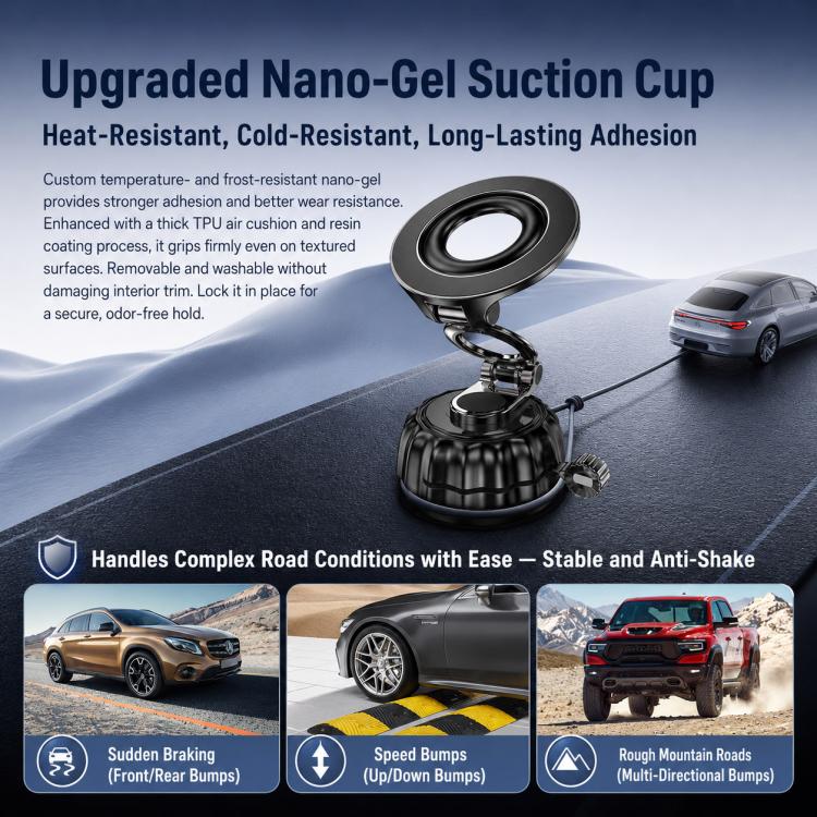 Supporto magnetico a ventosa S21 per telefono da auto, supporto universale per navigatore per auto