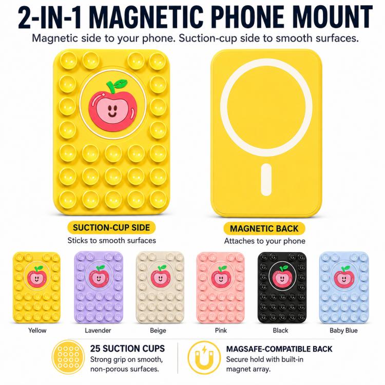 Supporto magnetico in silicone riutilizzabile per telefono