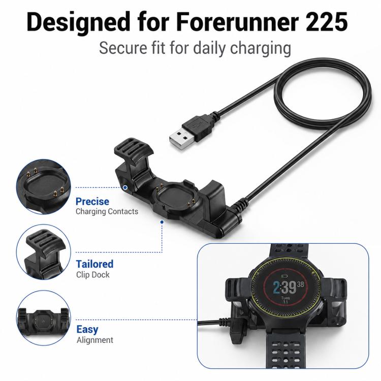 Caricabatterie USB per smartwatch xDfind, For Garmin Forerunner 225, For Garmin Forerunner 220