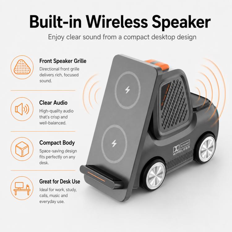 Caricabatterie wireless multifunzionale 5 in 1 con supporto da sc