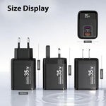 Caricabatterie rapido 35W con display digitale USB e Type-C