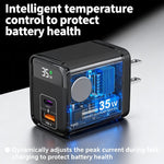 Caricabatterie rapido 35W con display digitale USB e Type-C