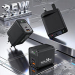 Caricabatterie rapido 35W con display digitale USB e Type-C