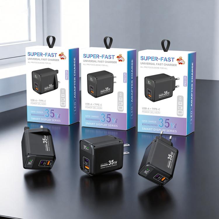 Caricabatterie rapido 35W con display digitale USB e Type-C