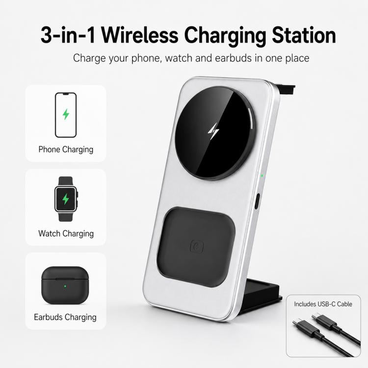 Supporto ricarica wireless magnetico 15W pieghevole