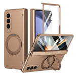 Supporto ad anello magnetico girevole, cerniera, custodia per telefono con pellicola integrata, For Galaxy Z Flip5 5G, For Galaxy Z Fold4 5G, For Galaxy Z Fold3 5G