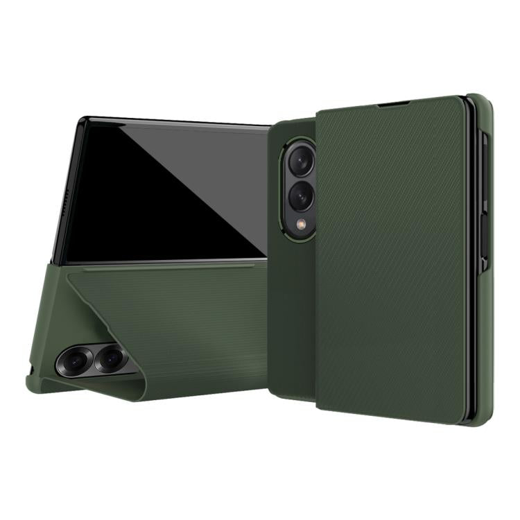Custodia per telefono in ecopelle con texture Kevlar e supporto incluso., For  Galaxy Z Fold8 5G